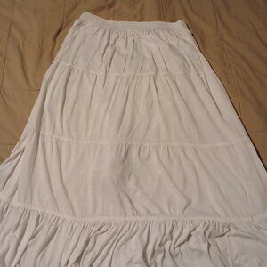 Cato White Maxi Ruffle Skirt Size L